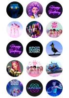 K-pop lovkyně démonů – mini kolečka na muffiny a cupcakes – jedlý papír na cupcakes