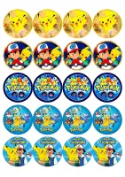 Pokémon – Pikachu a Ash na muffiny a cupcakes – jedlý papír na cupcakes