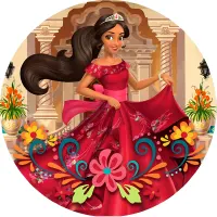 Elena z Avaloru – princezna v červených šatech – jedlý obrázek na dort
