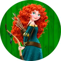 Rebelka – princezna Merida s lukem – jedlý obrázek na dort