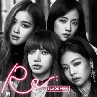 Blackpink – dívčí K-pop skupina s růžovým nápisem – jedlý obrázek na dort