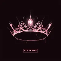 Blackpink – růžová královská koruna s logem – jedlý obrázek na dort