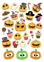 Halloween – strašidelné dýně, duchové a sladkosti – jedlý papír na hranatý dort