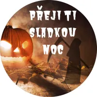 Halloween – Dýně a smrtka Přeji ti sladkou noc – jedlý obrázek na dort