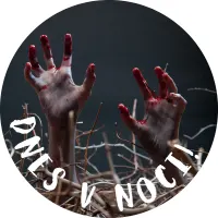 Horor – Krvavé ruce zombie a nápis Dnes v noci – jedlý obrázek na dort
