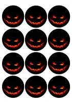 Halloween – strašidelné dýňové obličeje – jedlý papír na hranatý dort