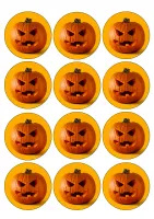 Halloween – vyřezávaná dýně na muffiny – jedlý papír na hranatý dort