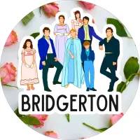 Bridgerton – rodina Bridgertonových s růžemi – jedlý obrázek na dort