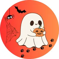 Halloween – Roztomilé strašidýlko s dýní – jedlý obrázek na dort