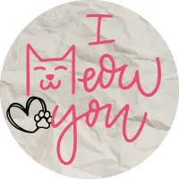 Kočička – I meow you s tlapkou a srdíčkem – jedlý obrázek na dort