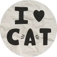 Kočka – nápis I Love Cat – jedlý obrázek na dort
