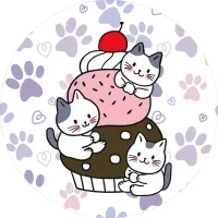 Kočičky – roztomilá koťátka na cupcaku – jedlý obrázek na dort
