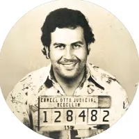 Pablo Escobar – policejní portrét Medellín – jedlý obrázek na dort