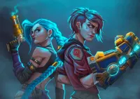 Arcane – sestry Jinx a Vi – jedlý papír na hranatý dort
