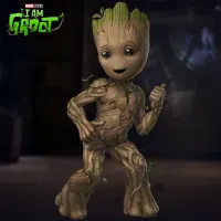 Baby Groot – tančící s logem I Am Groot – jedlý obrázek na dort