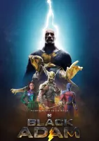 Black Adam – hrdinové Justice Society a blesky – jedlý papír na hranatý dort