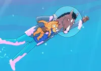 BoJack Horseman – pod vodou s mořským koníkem – jedlý papír na hranatý dort