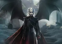 Hra o trůny – Daenerys s dračími křídly – jedlý papír na hranatý dort