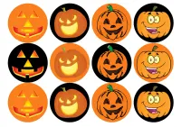 Halloween – halloweenské dýně na muffiny – jedlý papír na hranatý dort