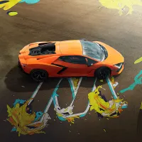 Auto – Moto – oranžové Lamborghini The Crew Motorfest – jedlý obrázek na dort