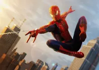 Spiderman – skok nad mrakodrapy města – jedlý papír na hranatý dort