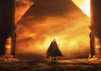 Moon Knight – hrdina v plášti před egyptskou pyramidou – jedlý papír na hranatý dort