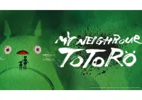 Můj soused Totoro – silueta dívek s deštníkem na zeleném pozadí – jedlý papír na hranatý dort
