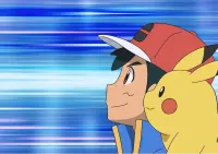 Pokémon – Ash a Pikachu v pohybu – jedlý papír na hranatý dort