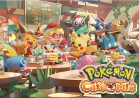 Pokémon – Pikachu a přátelé v kavárně Café Mix – jedlý papír na hranatý dort