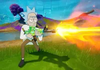 Fortnite – Rick Sanchez se zbraní v akci – jedlý papír na hranatý dort
