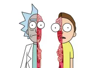 Rick a Morty – anatomický průřez – jedlý papír na hranatý dort