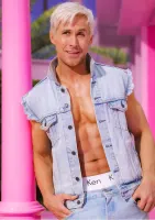Barbie – Ken Ryan Gosling v džínové vestě – jedlý papír na hranatý dort