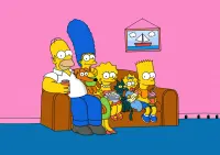 Simpsonovi – rodina na gauči – jedlý papír na hranatý dort