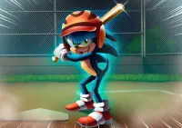 Sonic – baseballový hráč s pálkou – jedlý papír na hranatý dort