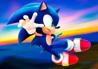 Sonic – modrý ježek v dynamickém skoku – jedlý papír na hranatý dort