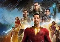 Shazam – superhrdinové a bohyně s drakem – jedlý papír na hranatý dort