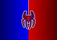 Spiderman – pavoučí logo na modro-červeném pozadí – jedlý papír na hranatý dort