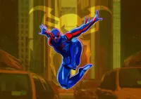 Spiderman – Spider-Man 2099 ve skoku nad městem – jedlý papír na hranatý dort