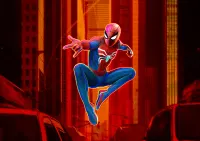 Spiderman – skákající nad městem – jedlý papír na hranatý dort