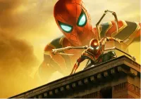 Spiderman – v Iron Spider obleku na střeše – jedlý papír na hranatý dort