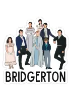 Bridgerton – rodina Bridgertonových s nápisem – jedlý papír na hranatý dort