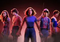 Stranger Things – parta z Hawkinsu – jedlý papír na hranatý dort