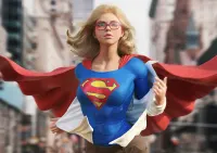 Supergirl – odhalení kostýmu ve městě – jedlý papír na hranatý dort