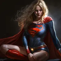 Supergirl – hrdinka v modrém obleku s pláštěm – jedlý obrázek na dort