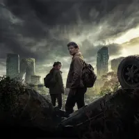 The Last of Us – Joel a Ellie v rozpadlém městě – jedlý obrázek na dort