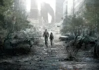 The Last of Us – Joel a Ellie ve zničeném městě – jedlý papír na hranatý dort