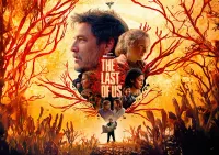 The Last of Us – Joel a Ellie s postavami v plamenech – jedlý papír na hranatý dort