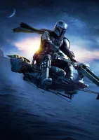 Star Wars – Mandalorian a Grogu na spídru – jedlý papír na hranatý dort