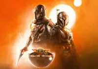 Star Wars – Mandalorian, Bo-Katan a Grogu – jedlý papír na hranatý dort