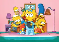 Simpsonovi – rodinka Simpsonových u televize – jedlý papír na hranatý dort